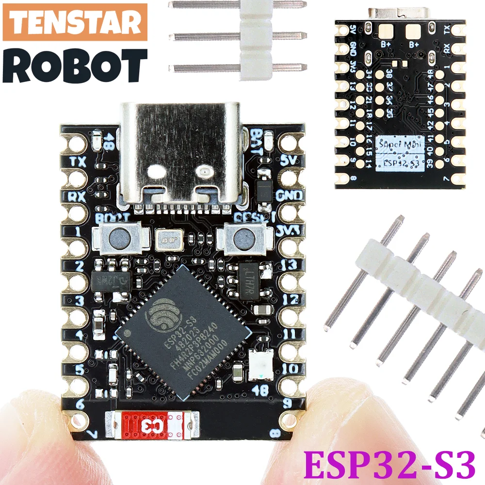 ESP32-S3 Placa de desarrollo Supermini WiFi Bluetooth 5,0 tamaño ultrapequeño ESP32 S3 ESP32-S3FH4R2 para IDE para Micropython