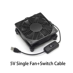 Ventilador de refrigeración, enrutador disipador de calor de 12cm, chasis de Host, Base decodificador, flujo Axial, Control de interruptor de silencio Usb 12025 5v