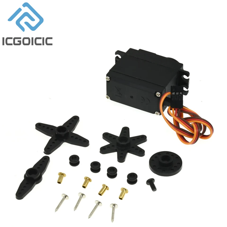 MG996R MG946R MG995 Engranaje de dirección estándar metálico 180 ° 360 ° Equipo de dirección del robot digital 20KG - imagen 5