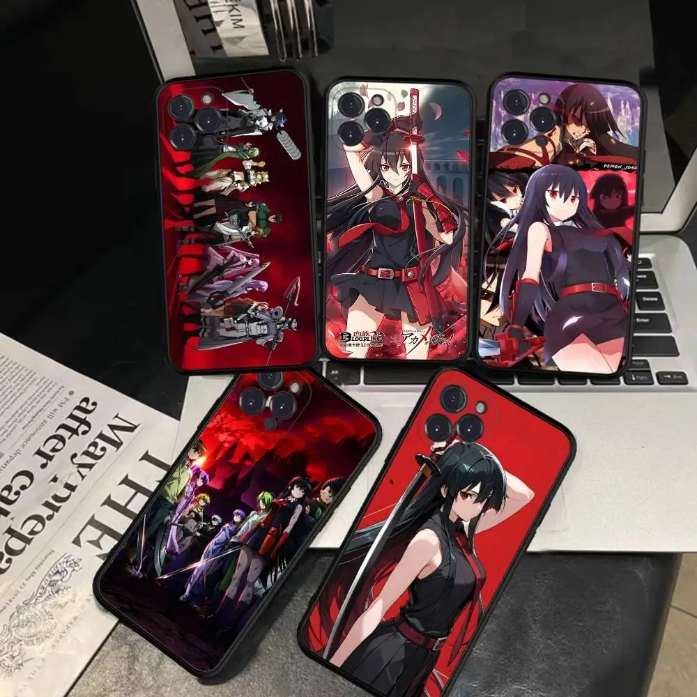 ¡Anime Akame Ga mata! Funda de teléfono para iPhone 16 15 14 13 12 Mini 11 Pro XS Max X XR SE 6 7 8 Plus cubierta de silicona suave