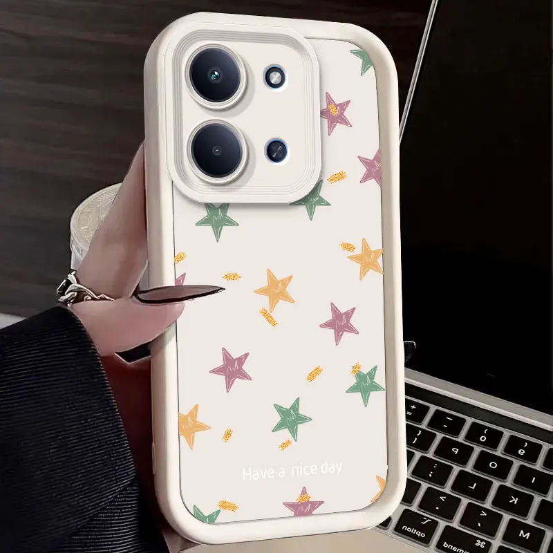 Funda de teléfono para Redmi 15C 5G 15C 4G /Redmi 15 5G 2025, funda protectora de silicona suave con forma de corazón de amor y estrellas a la moda - imagen 2
