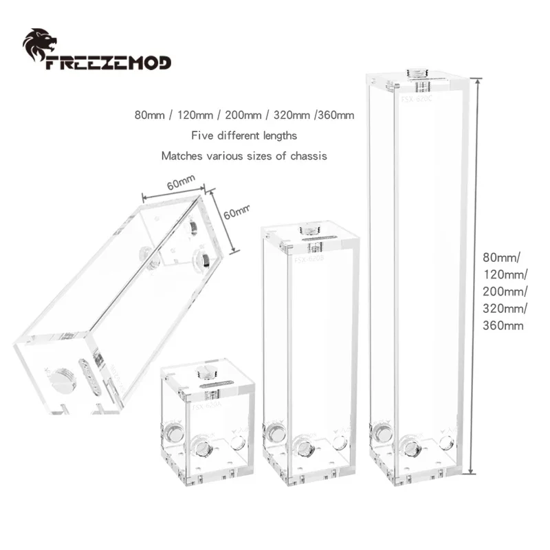 FREEZEMOD-depósito de agua refrigerado por agua, tanque cuadrado de 150 /250 /450 /750 /850ML para construcción de sistema de refrigeración por agua - imagen 4