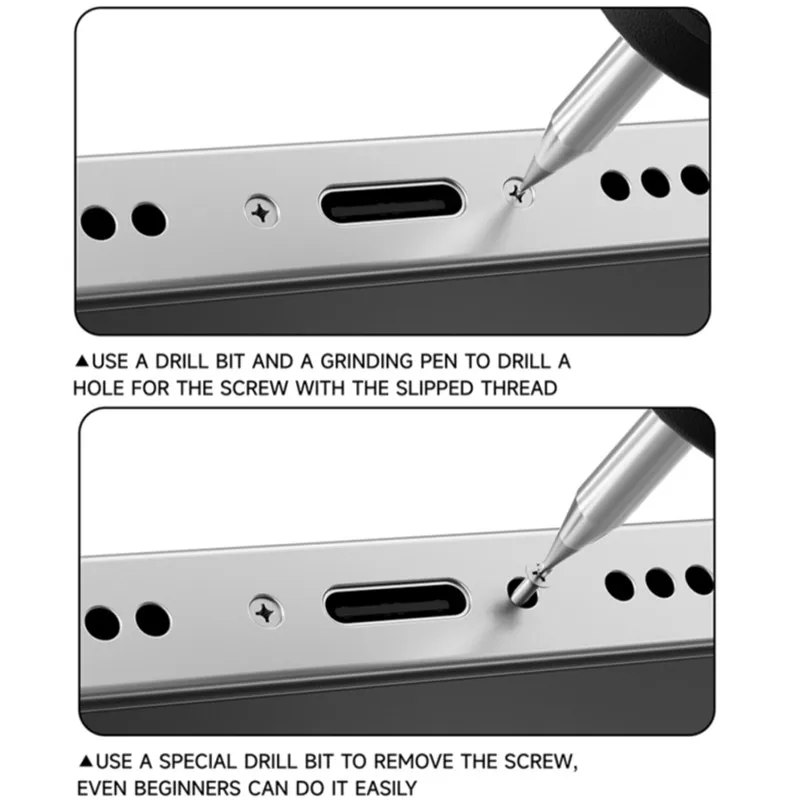 LUOWEI LW-331 Juego de brocas con dientes deslizantes, aleación de acero de tungsteno, elimina rápidamente el tornillo deslizable sin dañar el marco, reparación de teléfonos - imagen 4