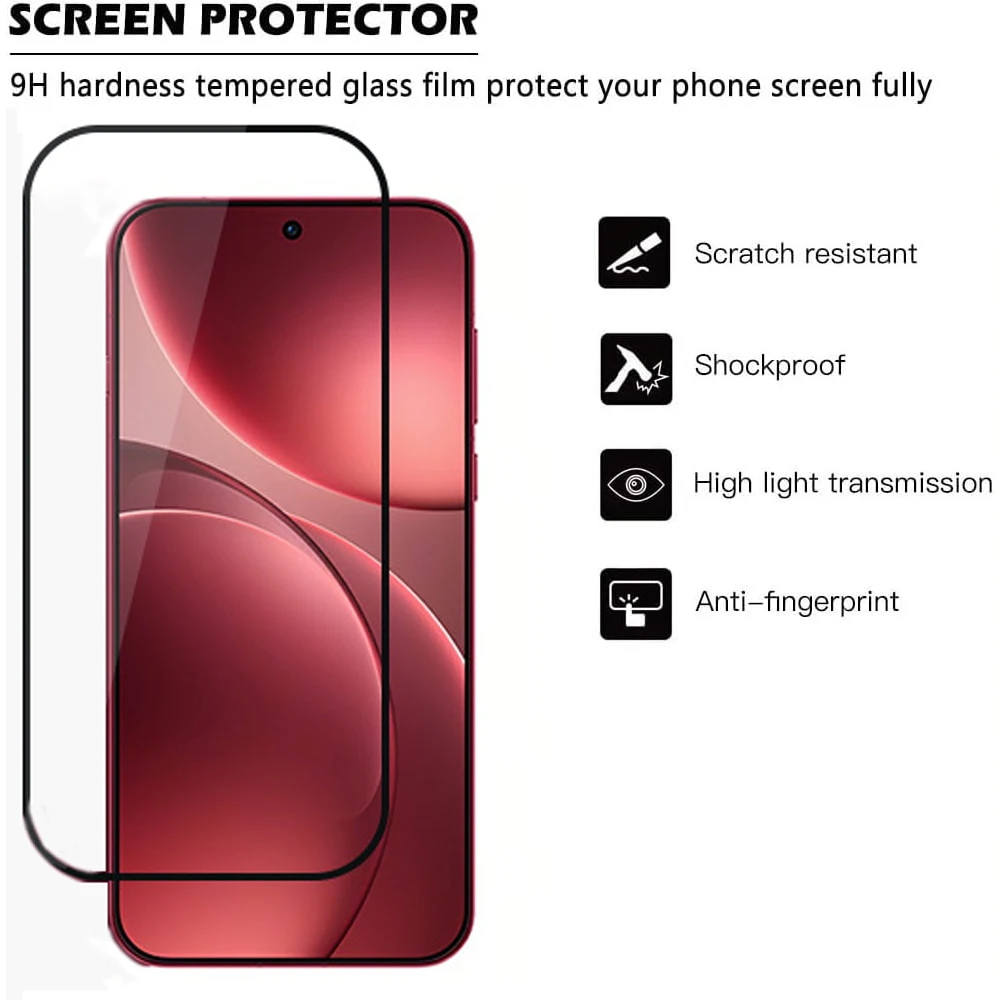 Vidrio templado 2.5D 9H para lente de cámara de película protectora de pantalla Find X9 para OPPO Find X9 Pro (soporta huellas dactilares ultrasónicas) - imagen 3