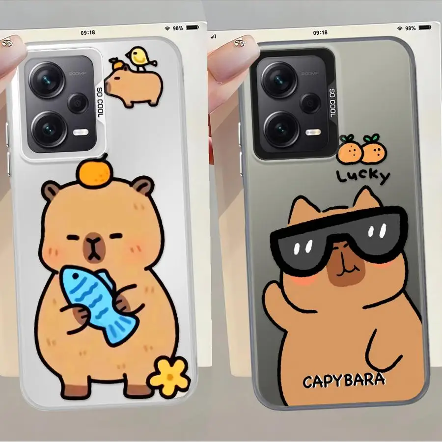 Funda trasera de teléfono con patrón de capibara para Xiaomi Redmi 14C K60 A5 A1 A2 Plus 13C 9C 9T 10C 12C - imagen 2