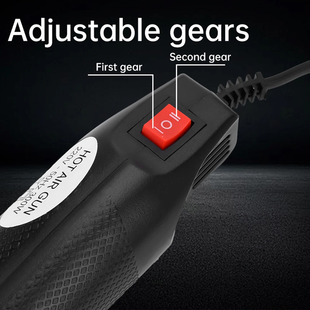 Pistola de aire caliente de 300W y 220V, engranaje ajustable de 0-200 ℃, adecuada para cerámica suave, tubos termocontraíbles, hojas termorretráctiles, etc. - imagen 2