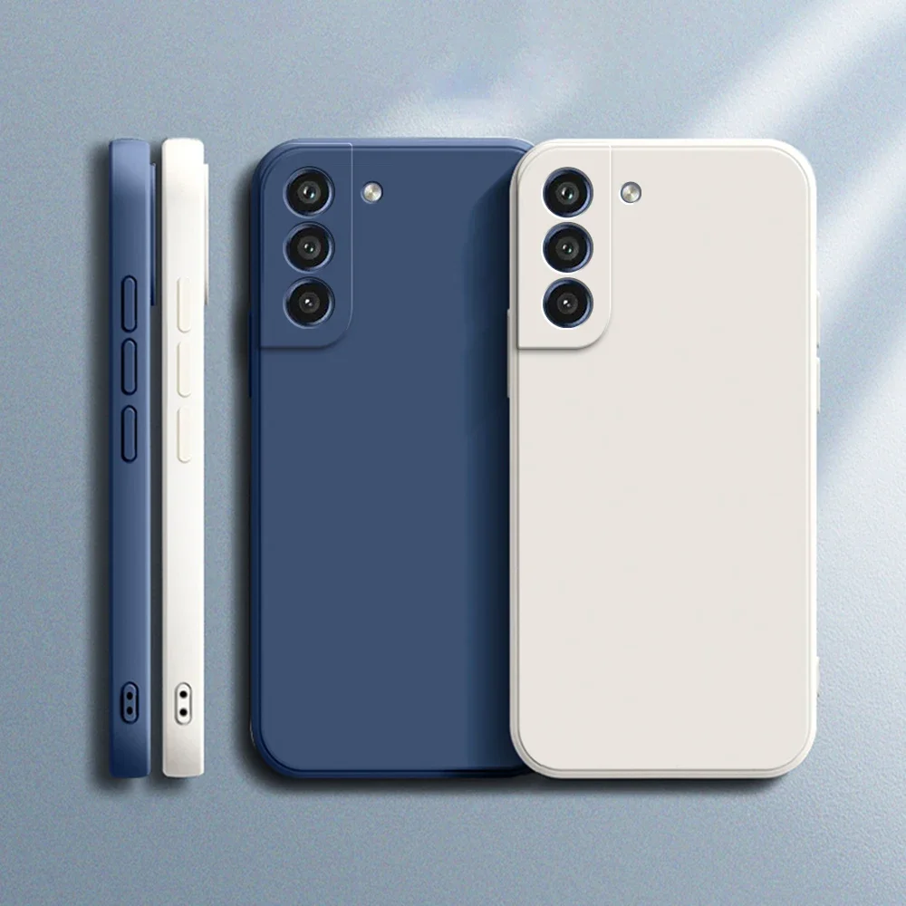 Funda blanda para Samsung Galaxy S21 Plus FE S21 + S21Plus S21FE Ultra 5G contraído Color puro silicona líquida cubierta trasera a prueba de golpes