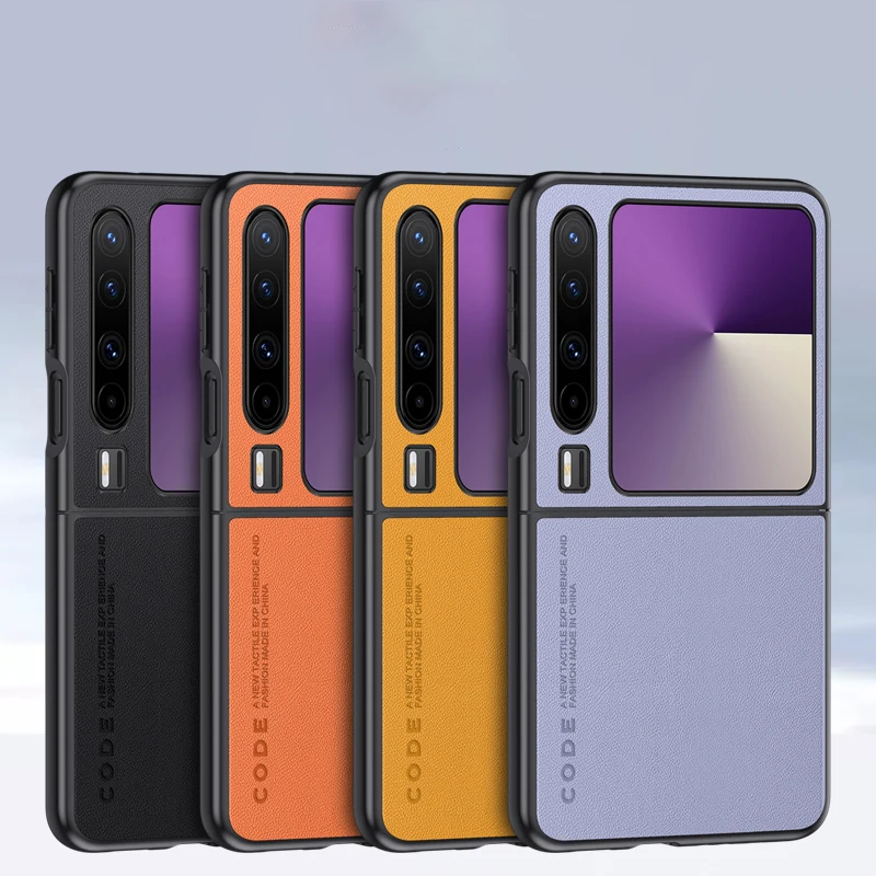 Funda de cuero para Huawei Pura X 5G, fibra de carbono mate, a prueba de golpes, marco duro de PC, funda de teléfono de lujo, carcasa para HuaweiPuraX VDE-AL00 - imagen 2
