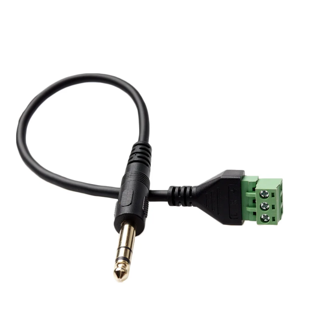 Video AV Balun 3,5mm 4 polos 6,5mm 3 polos estéreo macho a AV Terminal de tornillo conector estéreo 3,5mm conector de clavija de bloque de terminales macho - imagen 3