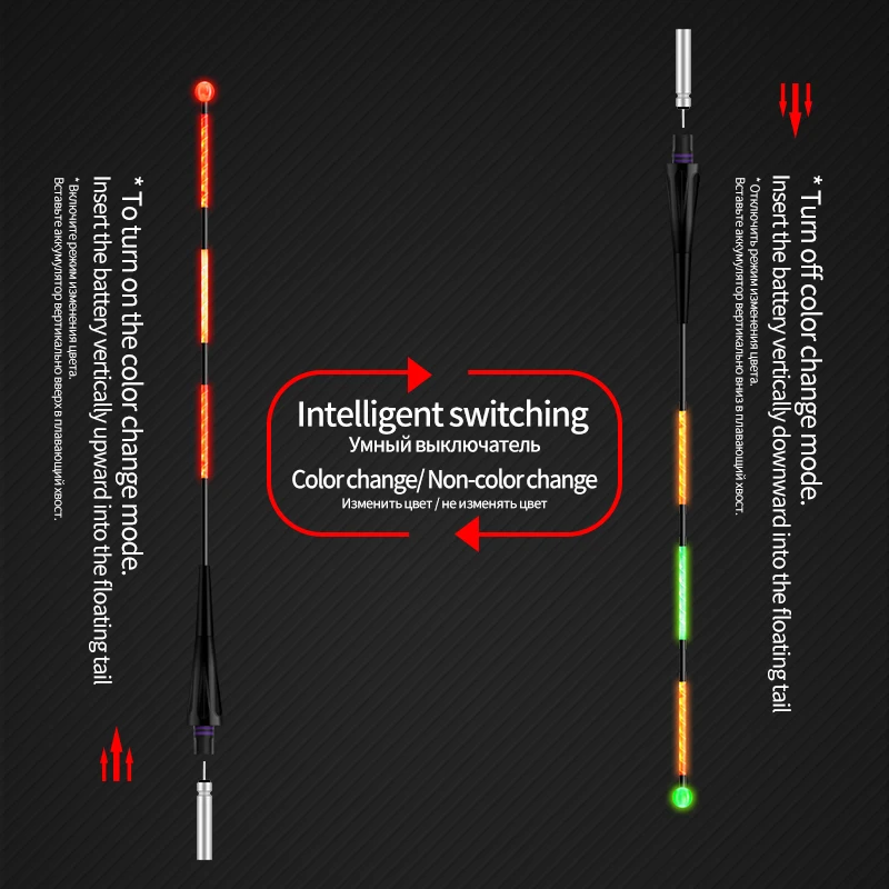 Flotador con Sensor de gravedad + 1 CR425 + 1 tubo de boya + 1 ganchos para bolsa boya Vertical Nano cambio de Color eléctrico con 1 herramienta de aparejos de boya de cuentas, 1 ud. - imagen 3