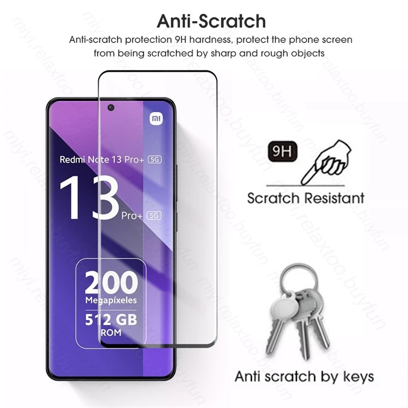 Película protectora de pantalla para lente de cámara, cristal templado 6 en 1 para Xiaomi Redmi Note 13 Pro Plus 5G 4G Pro + - imagen 5