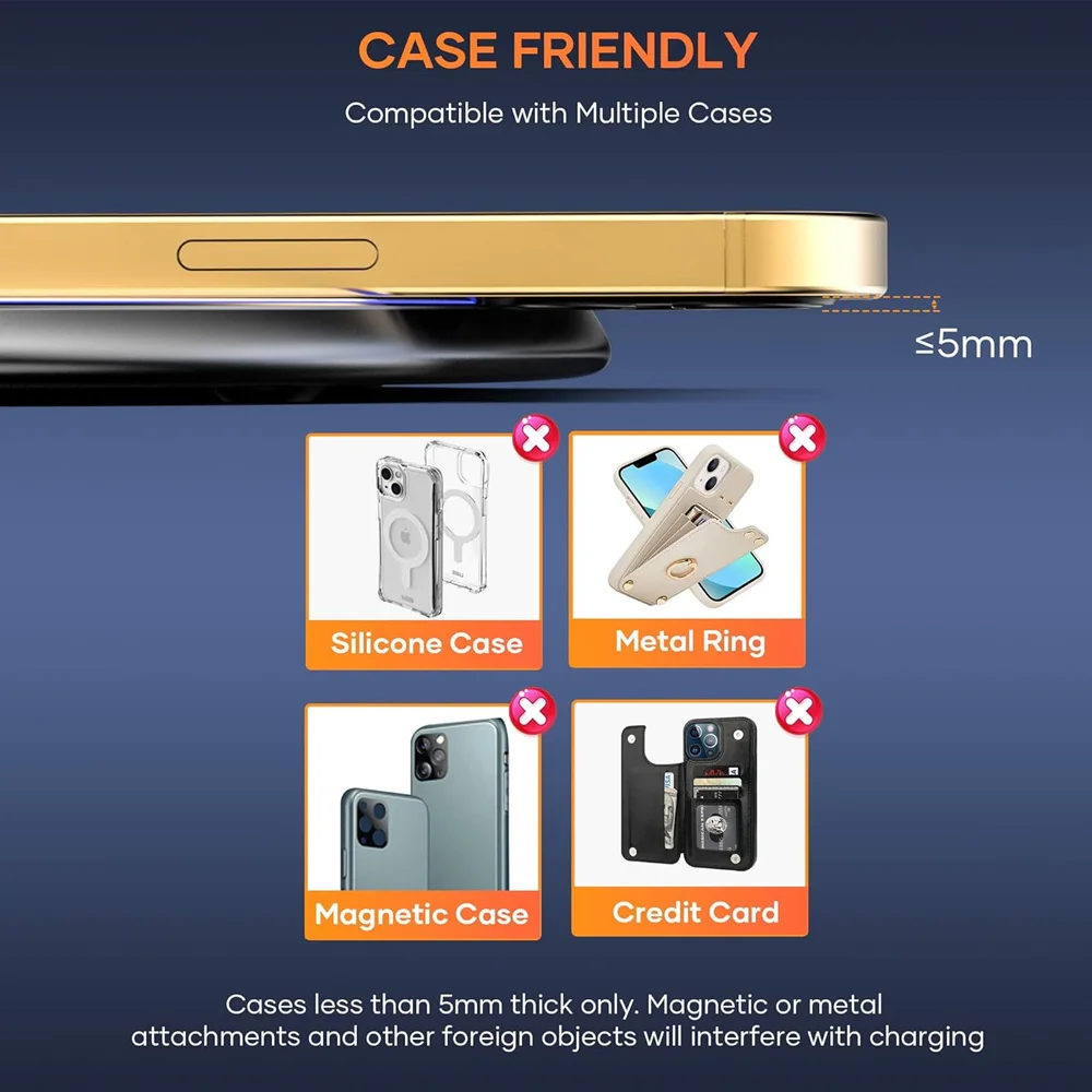 Nuevo cargador inalámbrico para iPhone 16 15 14 13 12 X XR XS Max 8 para Samsung S24 S23 S22 S10 S20 Note10 20 Xiaomi Huawei Phone - imagen 2