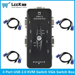 Conmutador KVM 4 puertos VGA USB – Alta definición