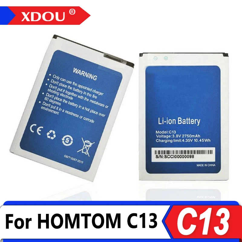 100% batería Original nueva HOMTOM C13 2750mAh para teléfono móvil inteligente HOMTOM C13 + número de seguimiento