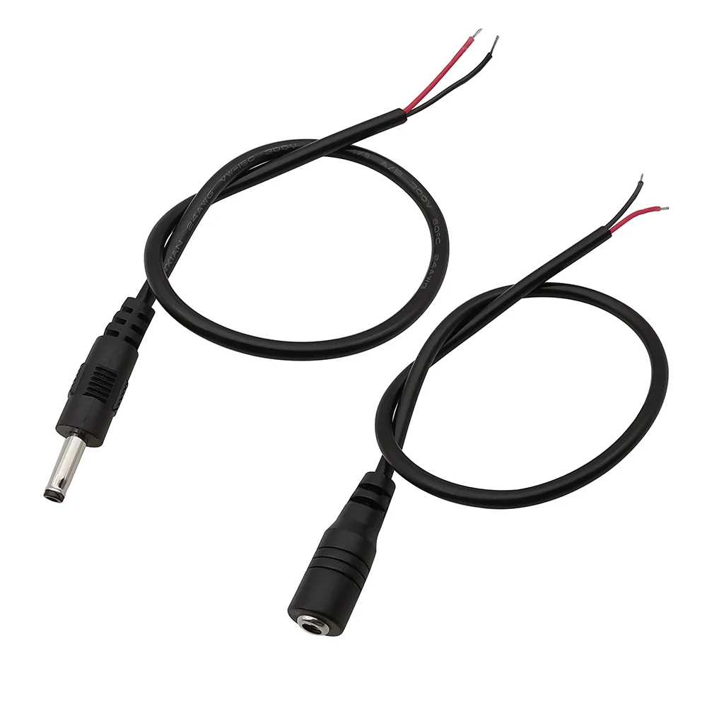 2 uds DC 3,5x1,35mm macho hembra enchufe Cable de alimentación conector Cable de extensión coleta Cable de reparación DIY