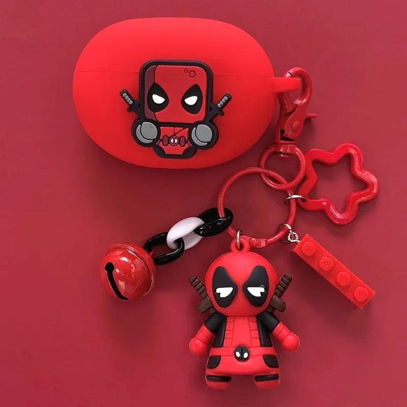 Funda para auriculares Marvel Deadpool Realme Buds Air5 Pro/Air6/Air6 Pro/T300, funda protectora de silicona para auriculares inalámbricos con llavero - imagen 4