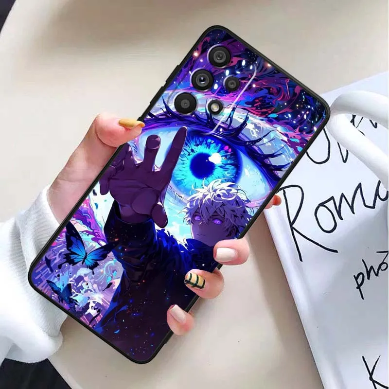 Gojou Satoru Art Cover para Samsung Galaxy A54 A55 A56 A70 A71 A72 A73 J4 J6 M02 M11 M12 5G funda de teléfono negra - imagen 3