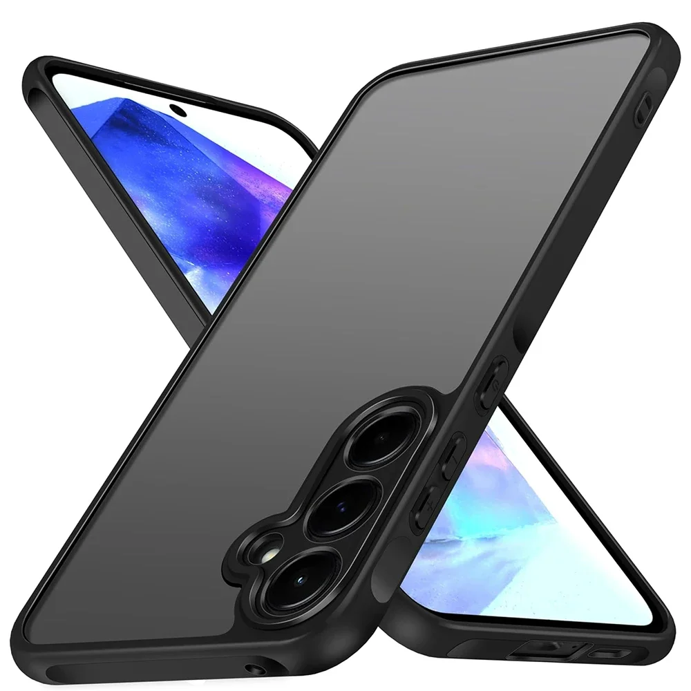 Funda resistente a prueba de golpes de grado militar para Samsung S25 ULTRA S24 PLUS S23 PLUS S22 + S21 FE ULTRA transparente mate cubierta híbrida 