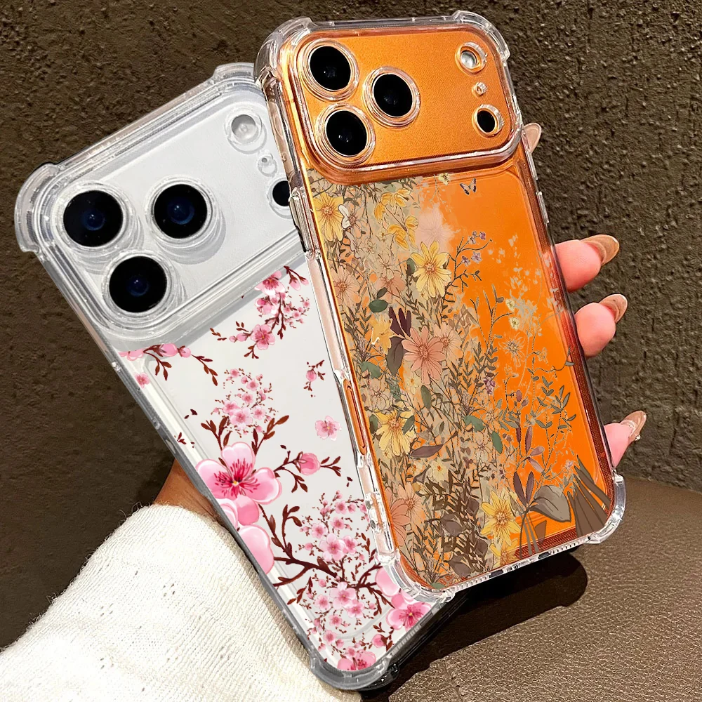Funda de flores a prueba de golpes para Samsung Galaxy A56 5G A16 A17 A55 A15 A06 A07 A36 A35 A26 A14 A54 A53 A52 A33 A32 A23 A25 A05S