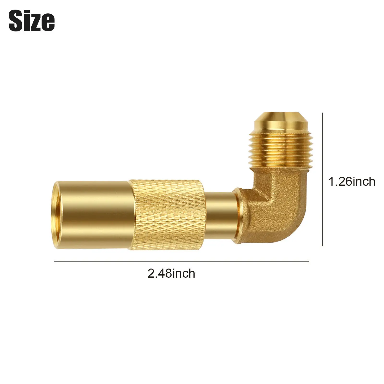 Adaptador de codo de propano con conexión acampanada macho de 3/8 ", adaptador de codo de 90 grados de latón, accesorio de conversión para parrilla de 17" y 22" caliente - imagen 2