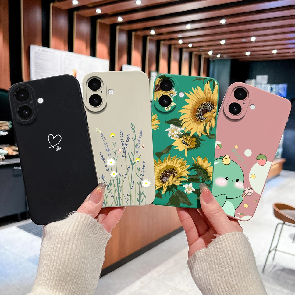 Para iPhone 17 Pro Max 17 Air funda Simple amor corazón patrones alta calidad suave cubierta de teléfono de silicona líquida para iPhone17 parachoques