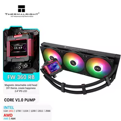 Thermalright FW 360 RB ARGB Radiador de refrigeración por agua todo en uno Soporte LGA1851/1700 AMD AM5 2,4 ''IPS LCD Enfriador de líquidos digital