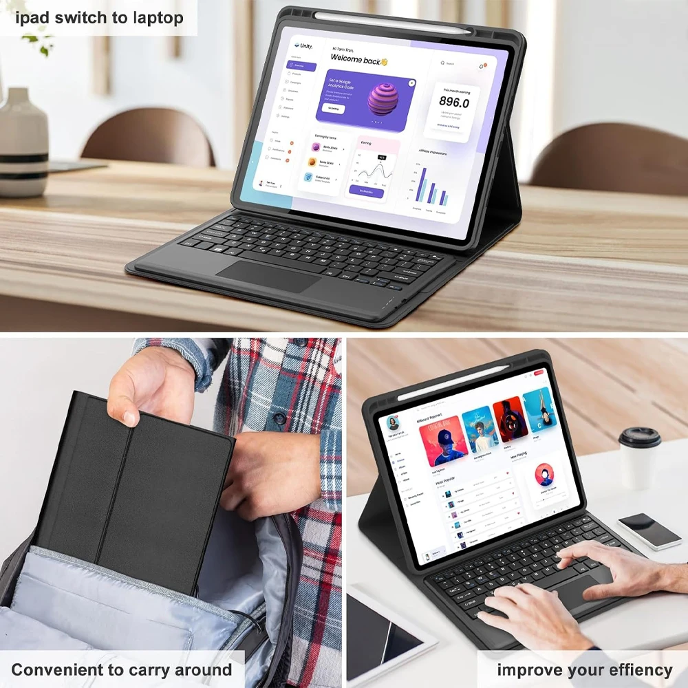 Funda para Redmi Pad 2 11 pulgadas 2025, funda con teclado Bluetooth para Xiaomi Redmi Pad 2 11 pulgadas - imagen 2