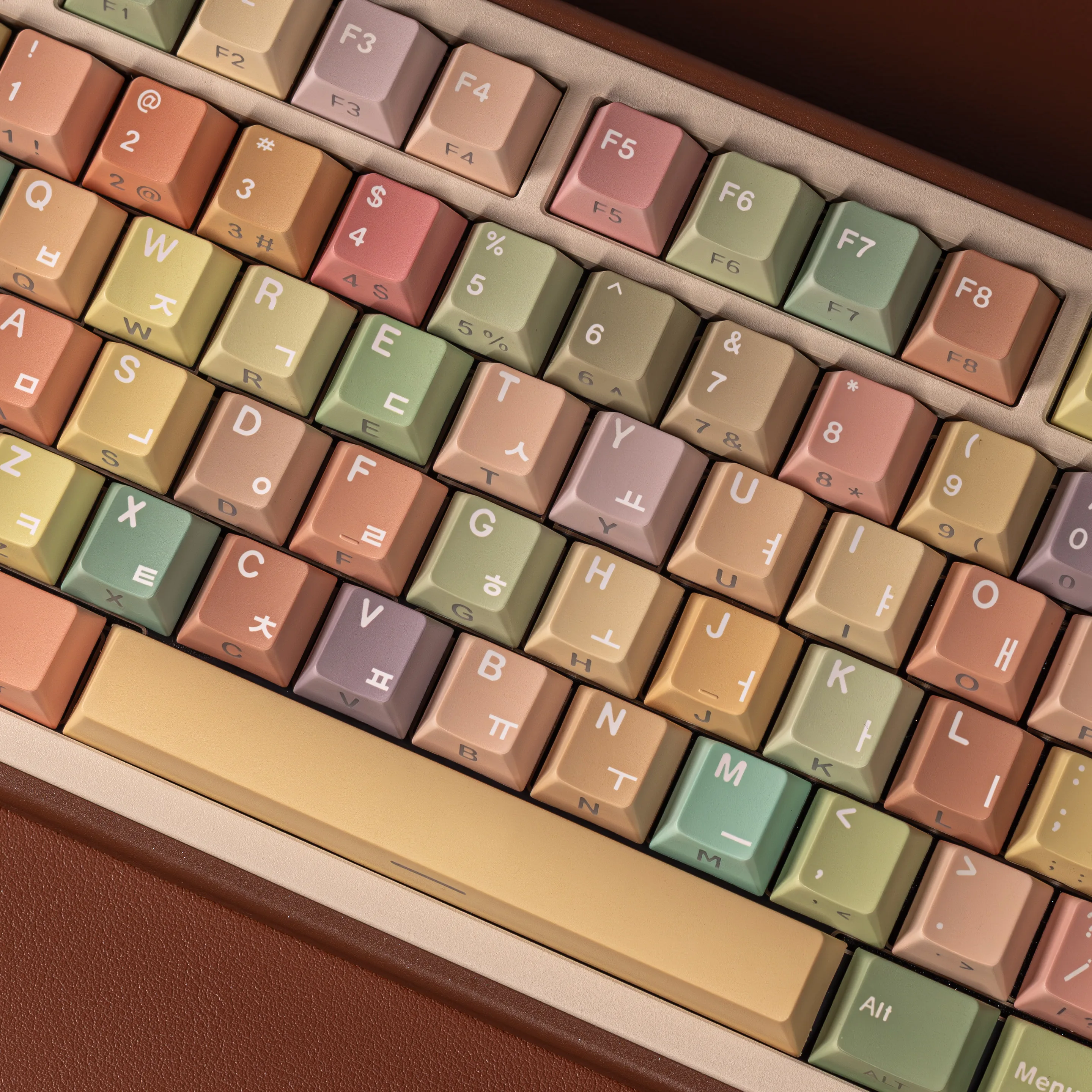 Teclas DE doble impresión Dye-Sub PBT luz lateral perfil Cherry 131 teclas DE/FR/KR/RU/AR/JP/ES para teclado mecánico diseño ISO F75 - imagen 2