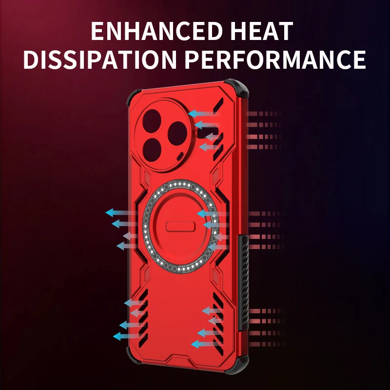 Armadura protectora disipación de calor funda de teléfono para Xiaomi Poco X7 X6 F6 F7 Pro Ultra C75 funda magnética a prueba de golpes Fundas - imagen 3