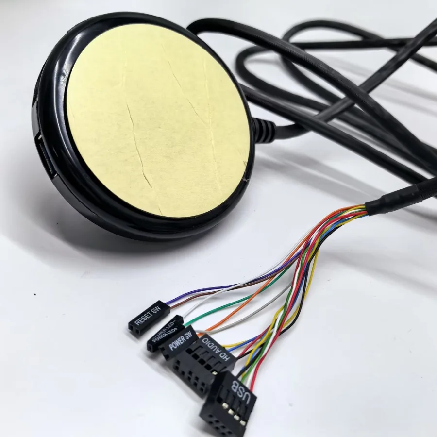 Reinicio de energía del ordenador interruptor de encendido y apagado botón de escritorio luz de estado LED micrófono auriculares Cable de soporte de montaje de enchufe USB de 2 puertos - imagen 3