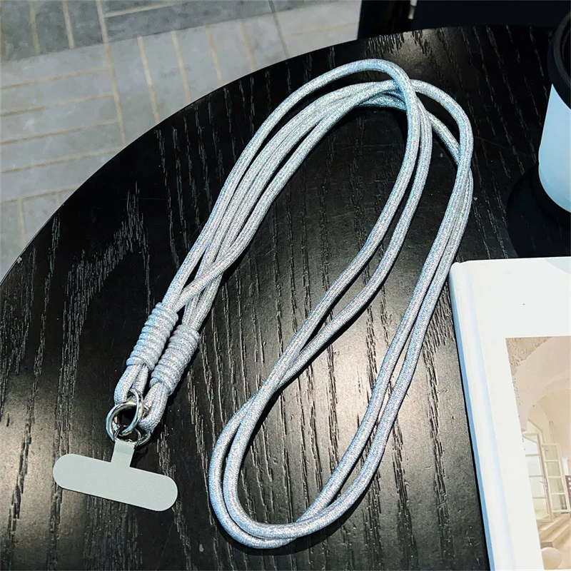 Cordón de teléfono dorado y plateado de lujo, funda Universal para exteriores, bandolera, tarjeta, cordón para el cuello, Clip para colgar, cordón antipérdida - imagen 5