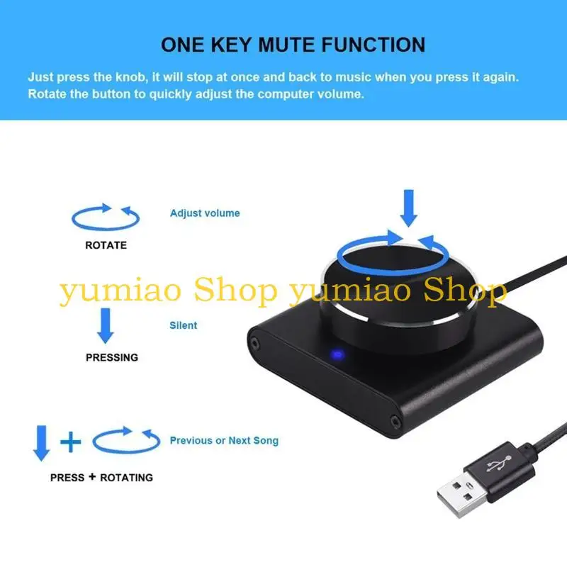 587b USB Computer PC Stuptor Volumen Control control perilla negra