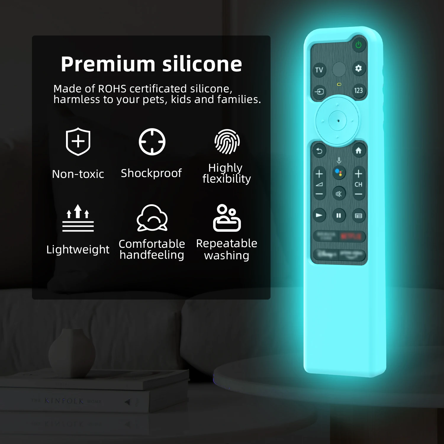 Funda de silicona para mando a distancia de TV Samrt, carcasa protectora para mando a distancia de TV MF-TX900U, TX900C, TX900P, Sony RMF-TX800P, TX800U, TX800C - imagen 3