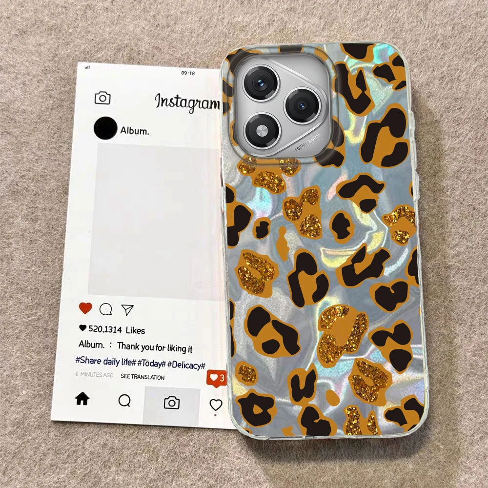 Funda de teléfono con textura de agua y estampado de leopardo para Honor 400 200 Pro Magic7 6 5 Lite X9a X9c X8b X8a X8c, funda trasera de silicona suave - imagen 3