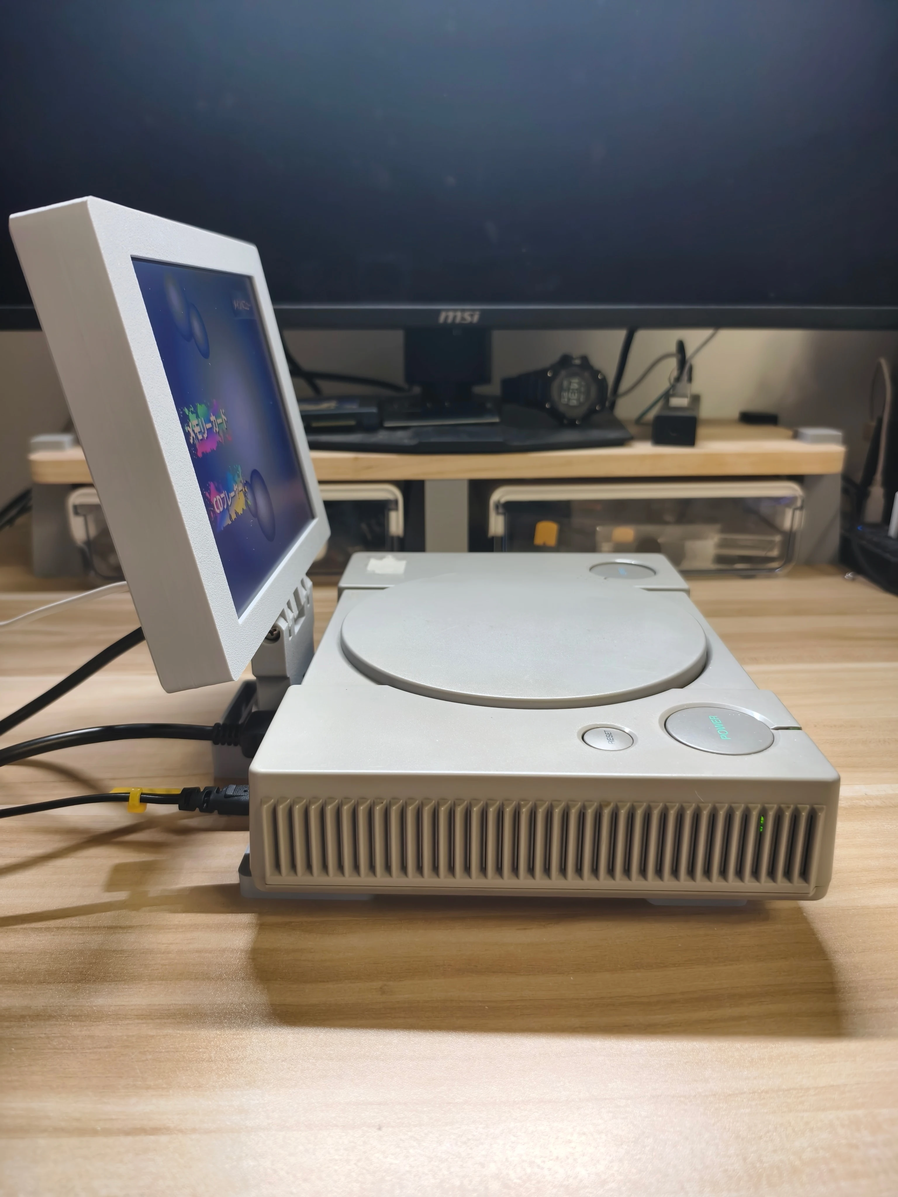 Consola de juegos recreativos Retro PS1, impresión 3D, 8 pulgadas, pantalla portátil, Mini Monitor con estéreo para Playstastion PS1 - imagen 5