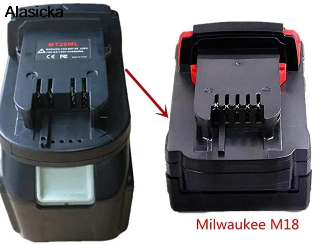 Para baterías de iones de litio Makita de 18V/20V, adaptador de conversión de batería MT20ML para baterías de iones de litio Milwaukee, compacto y ligero - imagen 5