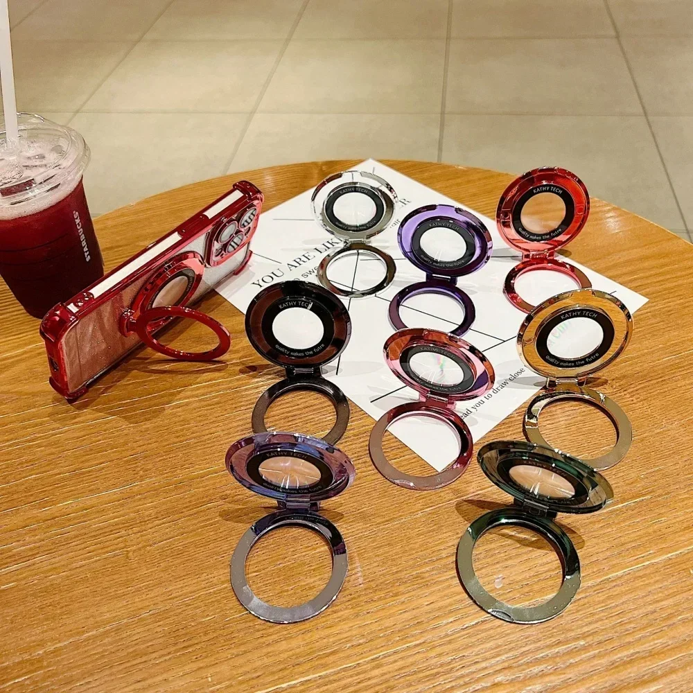 Soporte de teléfono adhesivo trasero con anillo magnético, carcasa de soporte con agarre magnético extraíble para iPhone 16 15 Huawei Xiaomi 15 - imagen 4