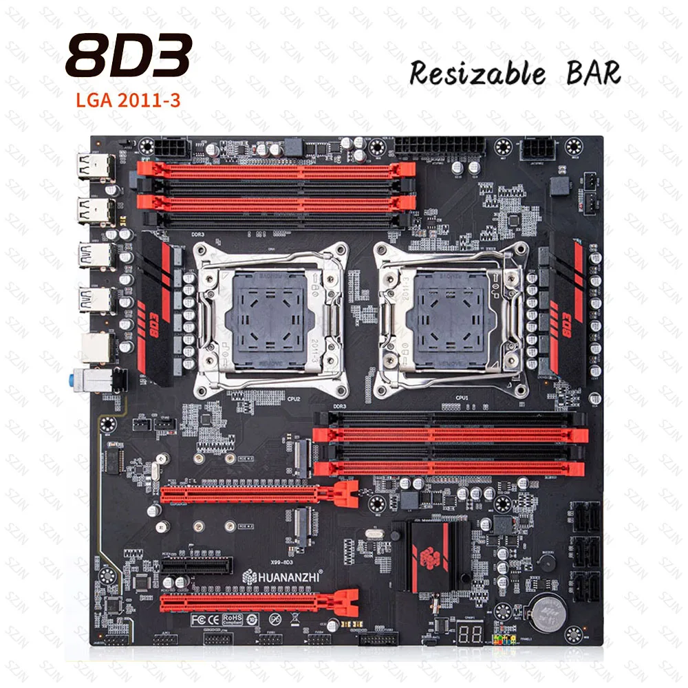 Placa base de CPU Dual X99 LGA 2011-3 compatible con XEON E5 DDR3 Max 256GB de memoria RECC M.2 NVME X99 Sever