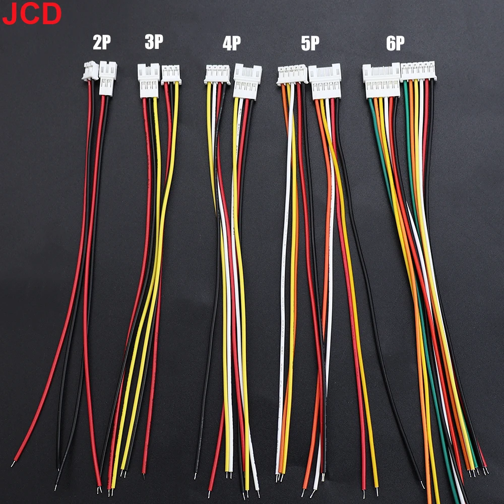 JCD 5 pares Micro JST PH 2,0mm paso 2/3/4/5/6 Pin enchufe macho/PH2.0 hembra Terminal Cables conector 26AWG 15CM - imagen 4