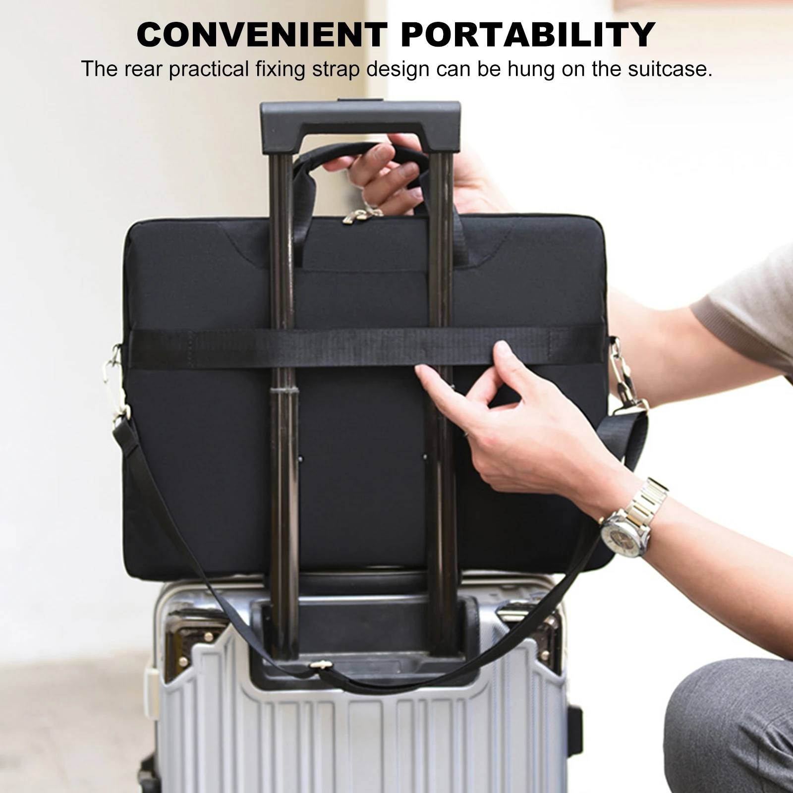 Bolso de hombro protector para ordenador portátil de 15,6 pulgadas, Estuche de transporte para portátil, maletín repelente al agua, funda para portátil o tableta