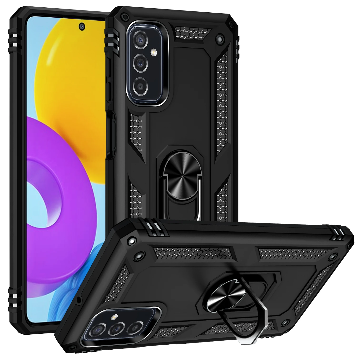 Funda para Samsung M52 5G, carcasa a prueba de golpes, armadura militar, anillo protector, soporte magnético - imagen 3