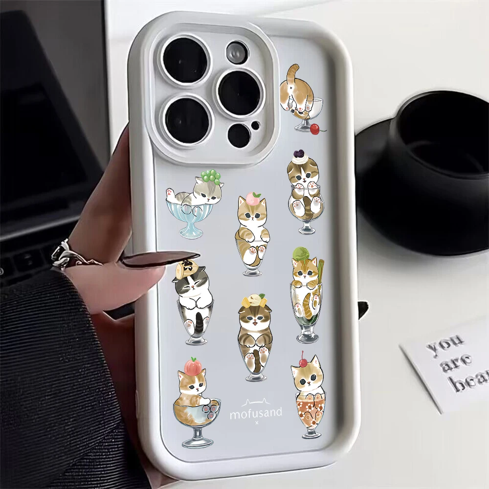 Funda de teléfono mofusandS cat para Samsung, cubierta de TPU de silicona suave con correa de mano, S24, S23, S22, S21, S20 FE Plus Ultra 5G - imagen 3
