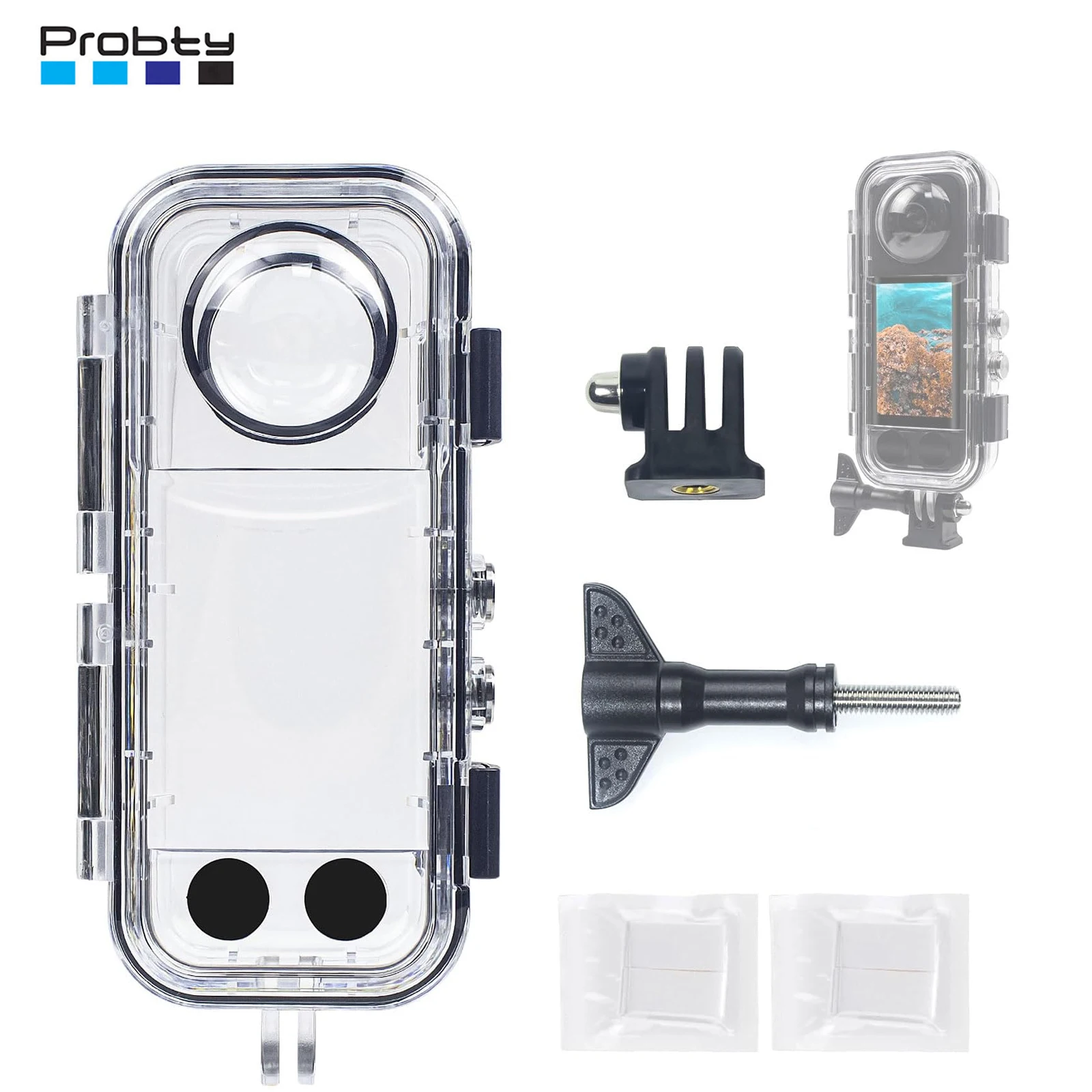 Probty para Insta360 X4 40m funda de buceo sellada impermeable para Insta360 X4 cubierta de buceo accesorios de Cámara de Acción Deportiva
