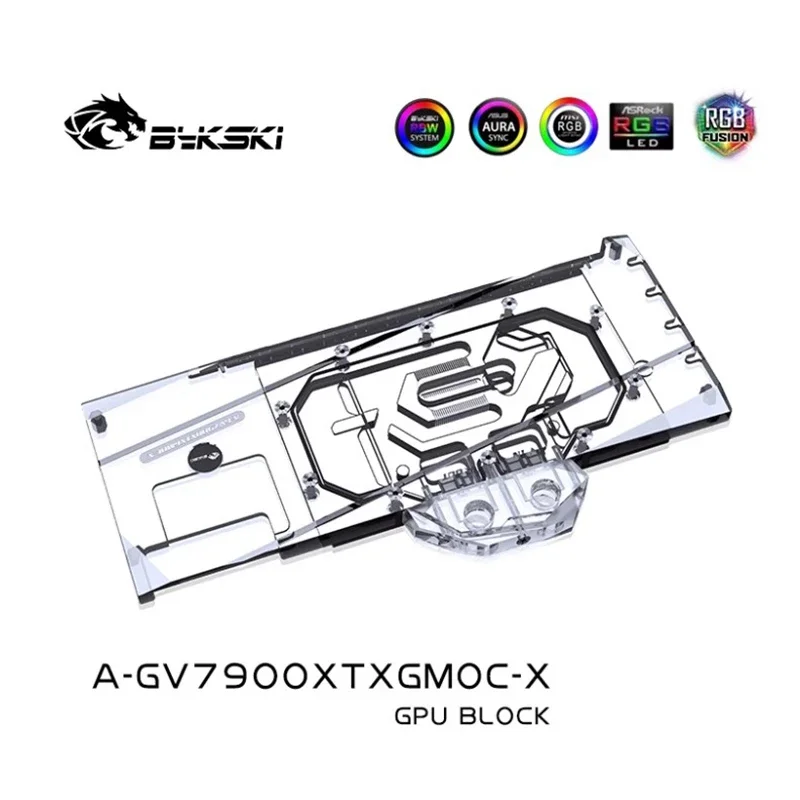 Bykski A-GV7900XTXGMOC-X bloque de agua uso para Gigabyte AMD Radeon RX 7900 XTX Gaming OC tarjeta GPU/radiador enfriador de cobre RGB AURA - imagen 5