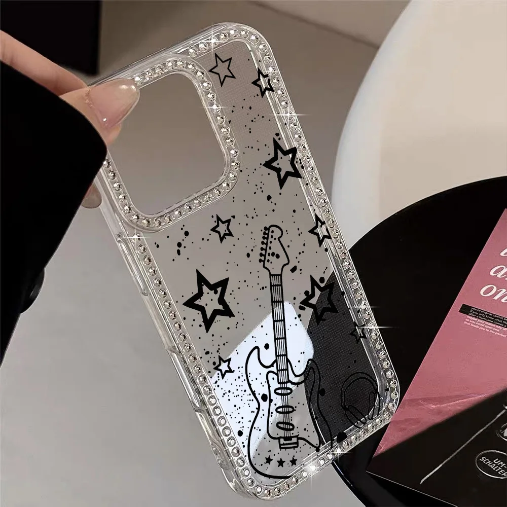 Glitter Bling teléfono cordón diamante Funda para iPhone 17 Funda iPhone 17 Air 16 Pro Max 15 14 13 12 11 Rosa amor claro suave cubierta - imagen 5