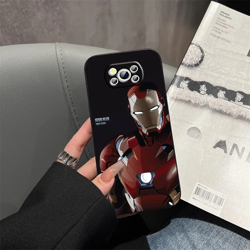 Marvel-funda negra para teléfono móvil, carcasa de Iron Man Hero Venom para Xiaomi Mi Poco F5 F4 F3 X6 X5 X4 X3 M6 M5S M4 M3 C65 Pro GT NFC 5G - imagen 4