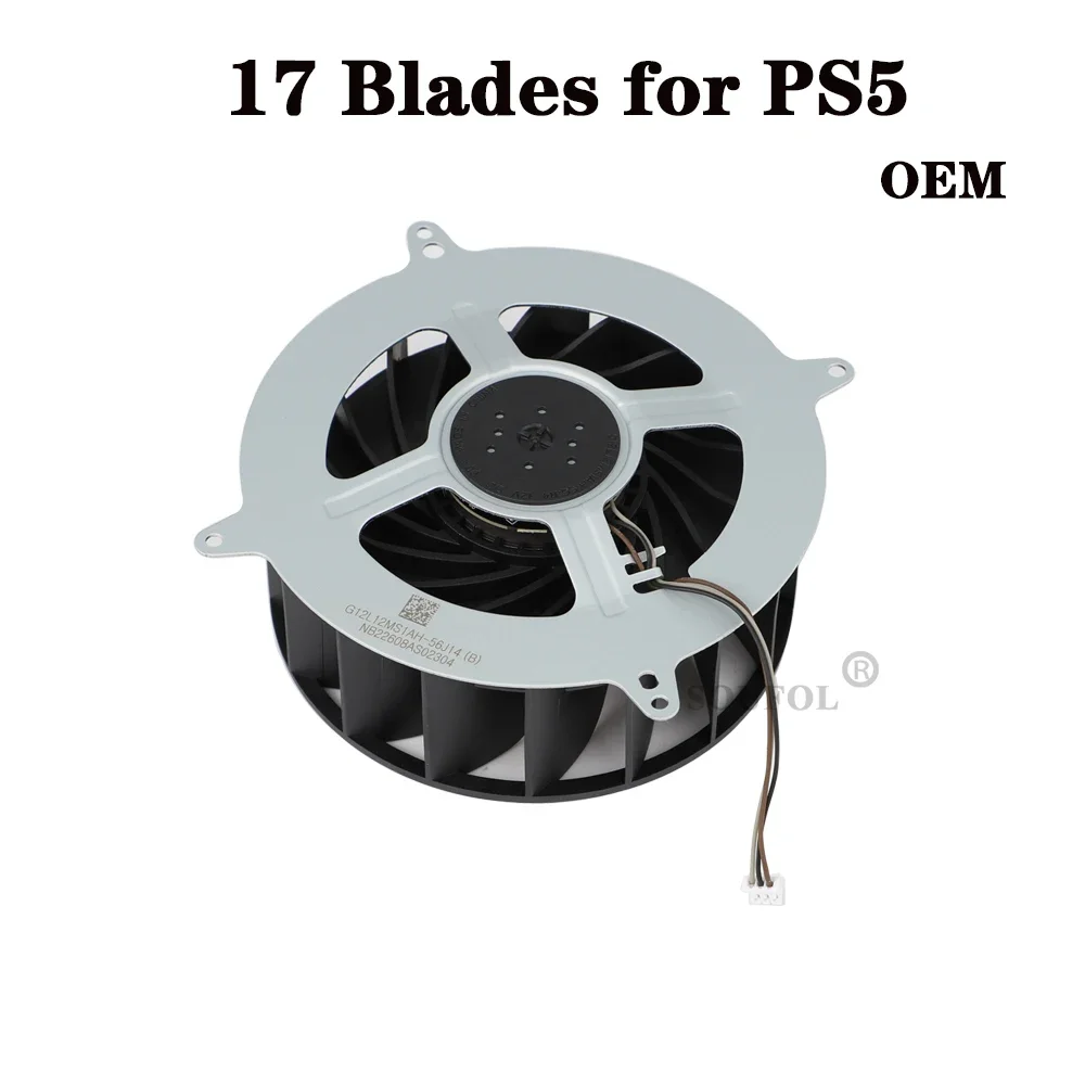 Nueva pieza de reparación OEM ventilador de refrigeración por radiación interna para PS5 DC12V 17 aspas 23 aspas ventilador de refrigeración para accesorios Playstation5 - imagen 3