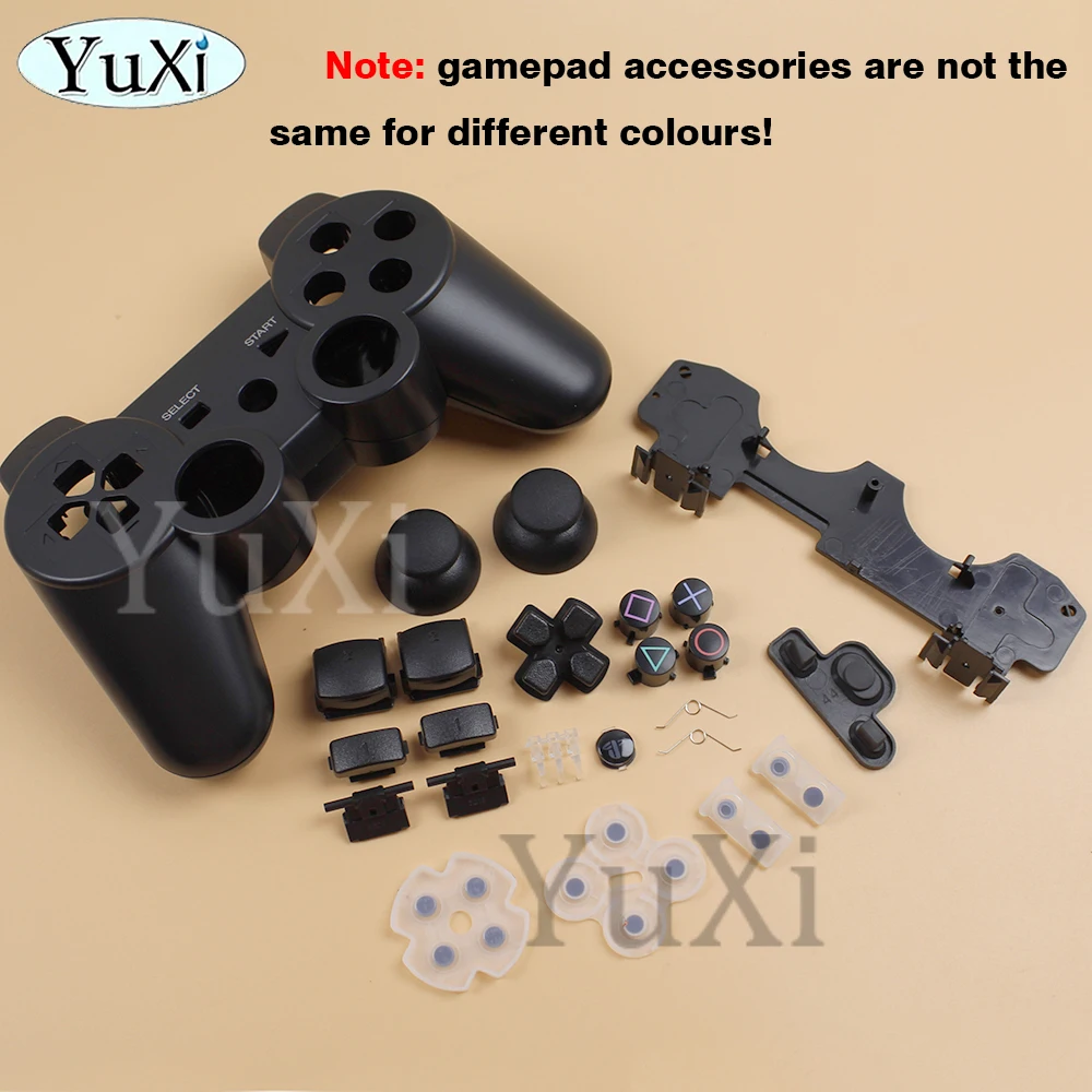 1 Juego para controlador inalámbrico PS3, carcasa para PlayStation 3, juego completo de botones, soporte de marco interior, reemplazo chapado en plástico - imagen 2