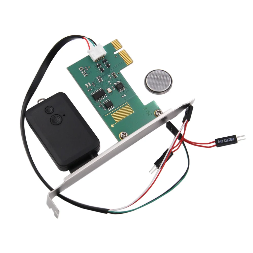 Mini controlador remoto PCI-e para PC de escritorio, interruptor de reinicio inalámbrico de 20m, encendido/apagado para ordenador de escritorio, mini conmutador