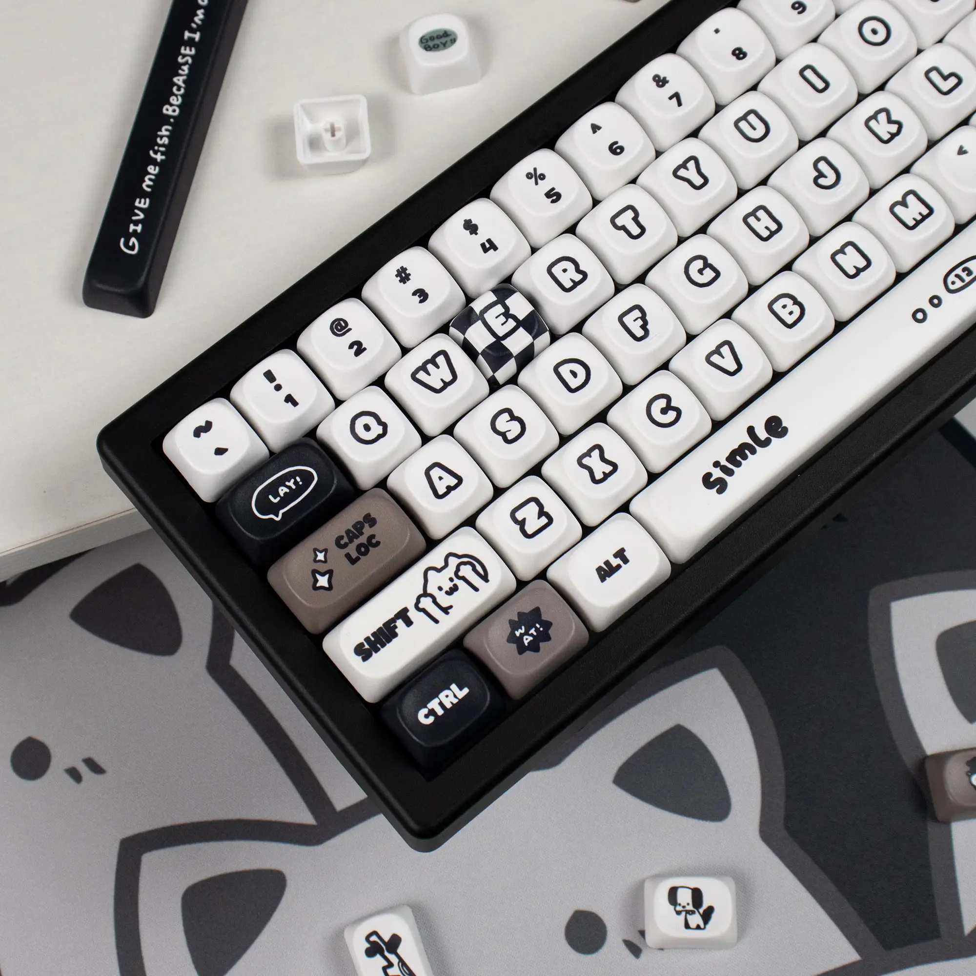 Teclas de gatos y cachorros, perfil MOA, sublimación térmica, teclas PBT, teclas bonitas personalizadas para teclado mecánico 64/104/108 - imagen 4